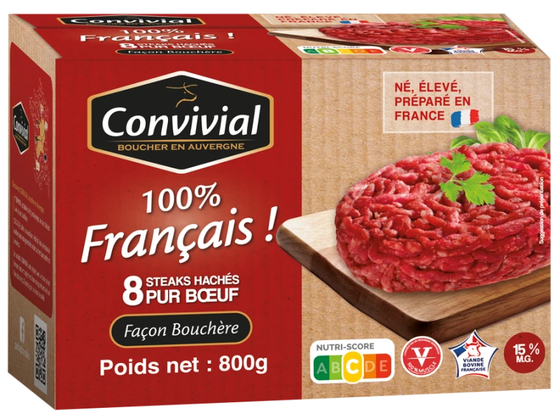Steak hach&eacute; de boeuf 15%